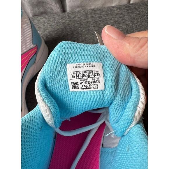 Reebok More Buckets Kids Girls Size 5 Multicolor Athletic Lace Up Ankle Sneakers - Picture 6 of 8